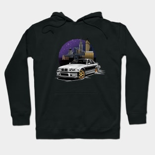 M3 E36 Illustration New York City Night Skyline Hoodie